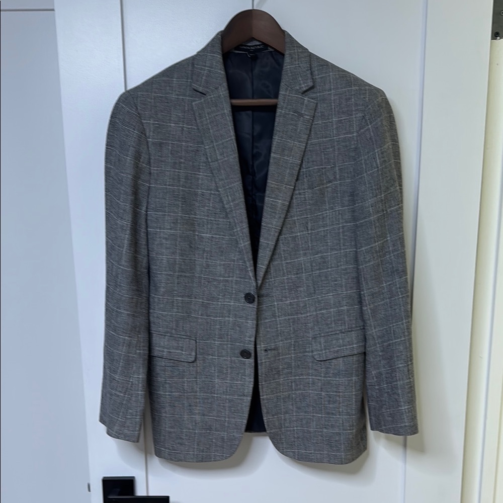 Banana Republic Gray Checkered Men's Blazer
